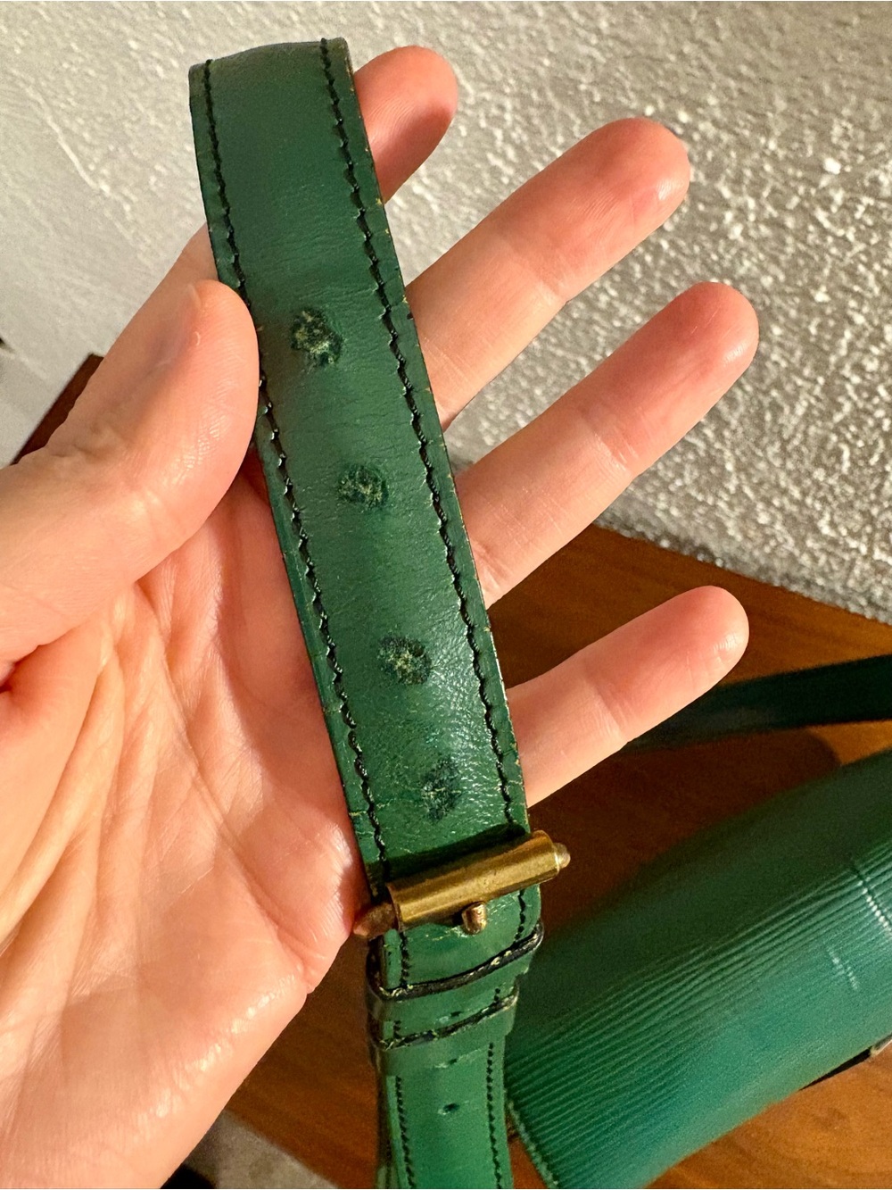 Auth Vintage Louis Vuitton Epi Leather Cartouchière MM Bag in Green - READ - Picture 9 of 16
